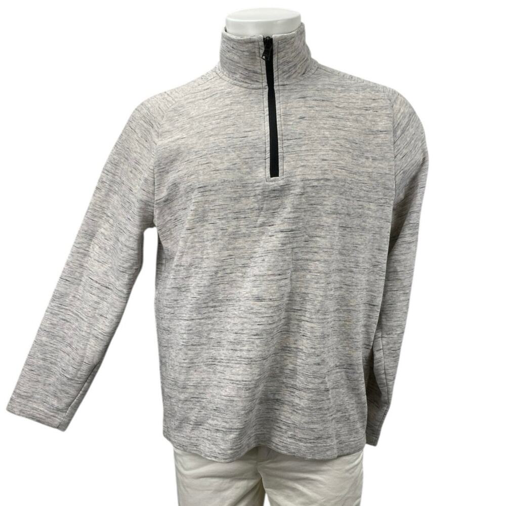 Banana Republic Gray Heathered 1/4 Zip Long Sleeve Sweatshirt Sweater Top Size L